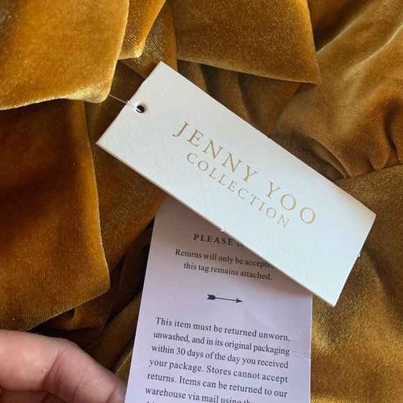 Jenny Yoo Ellis Velvet Dress // NEW // COLOR: MARIGOLD // SIZE: 4 - Picture 3 of 4